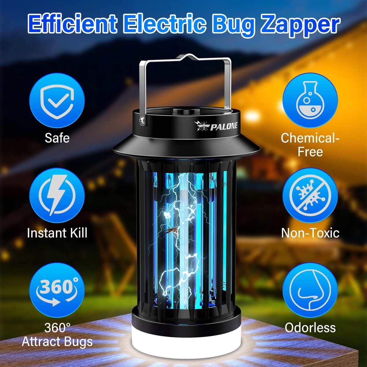 SnelShoppen - USB Oplaadbare Insectenverdelger 2600mAh met UV-LED Licht, 11 Uur Vliegenval voor Binnen en Buiten, Veilig voor Huisdieren en Kinderen