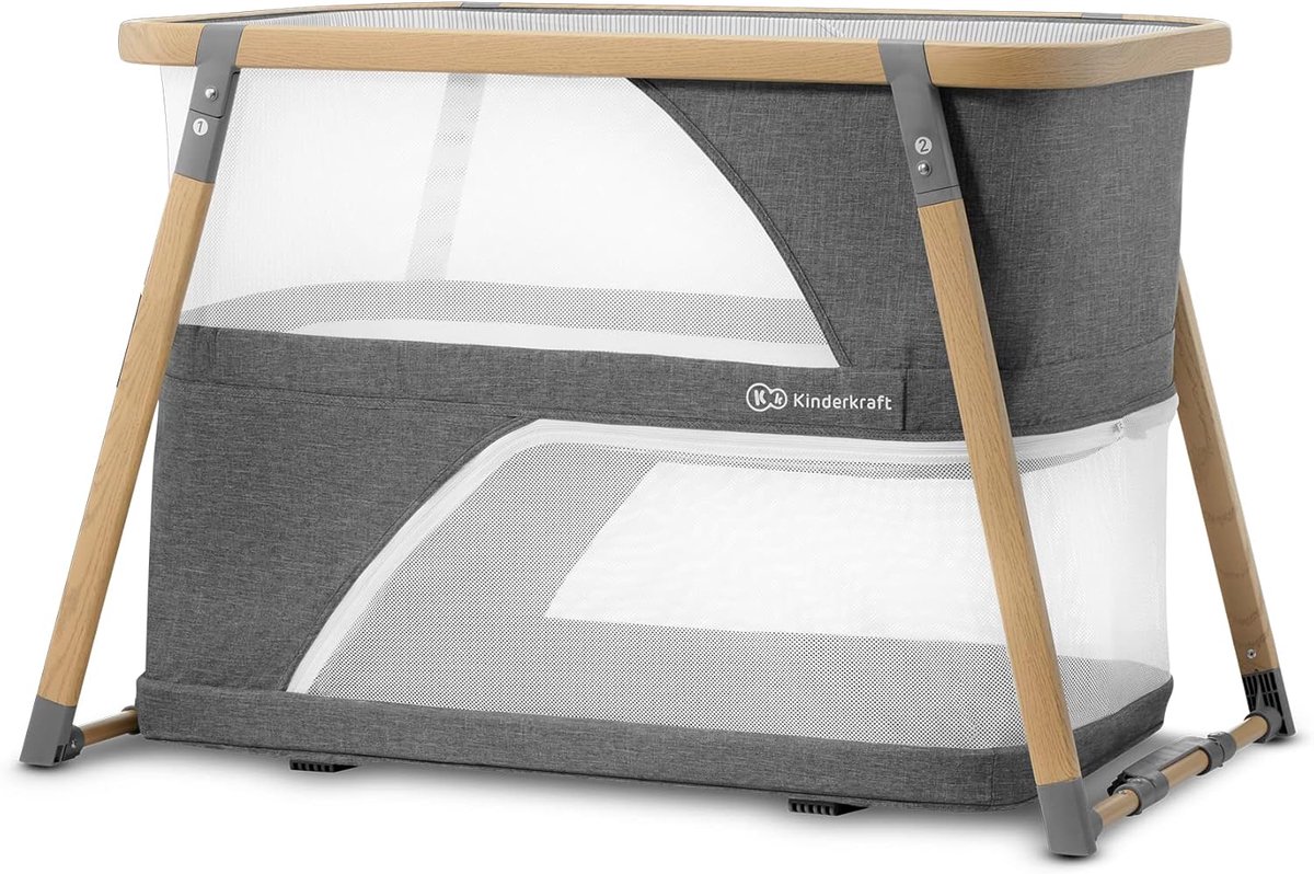 Campingbedje baby - 4-in-1 opvouwbaar reisbed - Verstelbare hoogte - Speelbox en wieg - Inclusief matras en klamboe