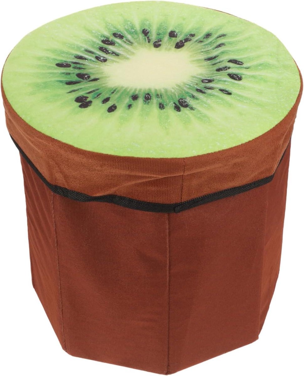 Opvouwbare Opbergkruk - Voetenbankje Hocker - Woonkamer Decoratie - Fruit Vorm Ontwerp - 40x40x40 cm - Groen