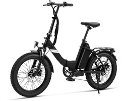 Touroll S3 Elektrische Fiets | Opvouwbare Fatbike | 20"x3.0" Banden | 468Wh Verwijderbare Accu | 65 km Actieradius | 40 Nm Motor | Lage Instap | Schijfremmen | Shimano 7 Versnellingen, Zwart