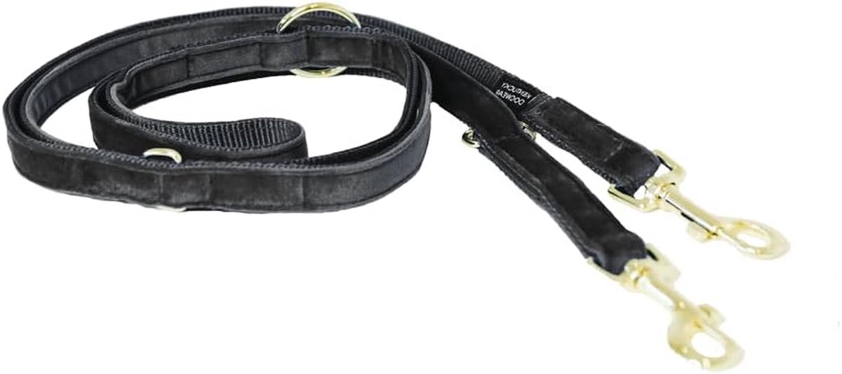 Hondenriem - Hondenlijn - Wandelen met hond - Zacht fluweel - 2 meter - Zwart