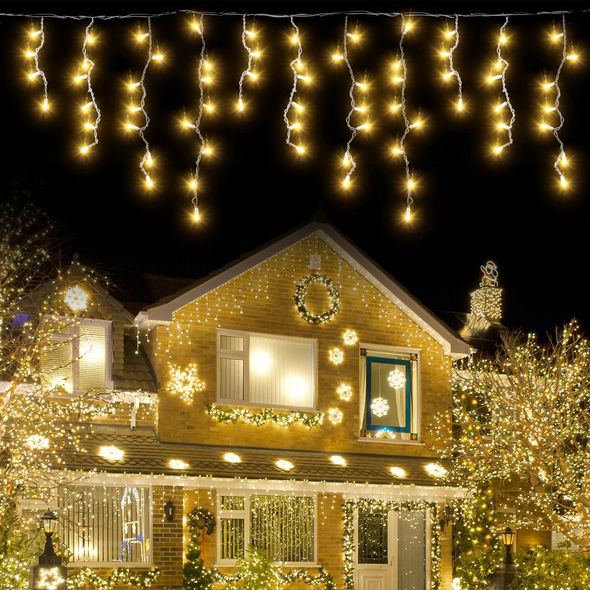 SnelShoppen - LED Lichtslinger 5m - 200 LED Lichten - Lichtgordijn met Timer - 8 Modi - Binnen en Buiten - Perfect voor Feest, Huwelijk, Balkon, Tuin