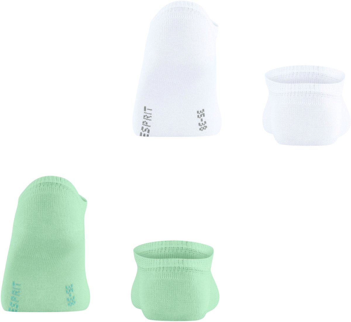 Esprit Mesh Line 2-Pack kort eenkleurig katoen Multipack Korte sokken dames veelkleurig - maat 35-38