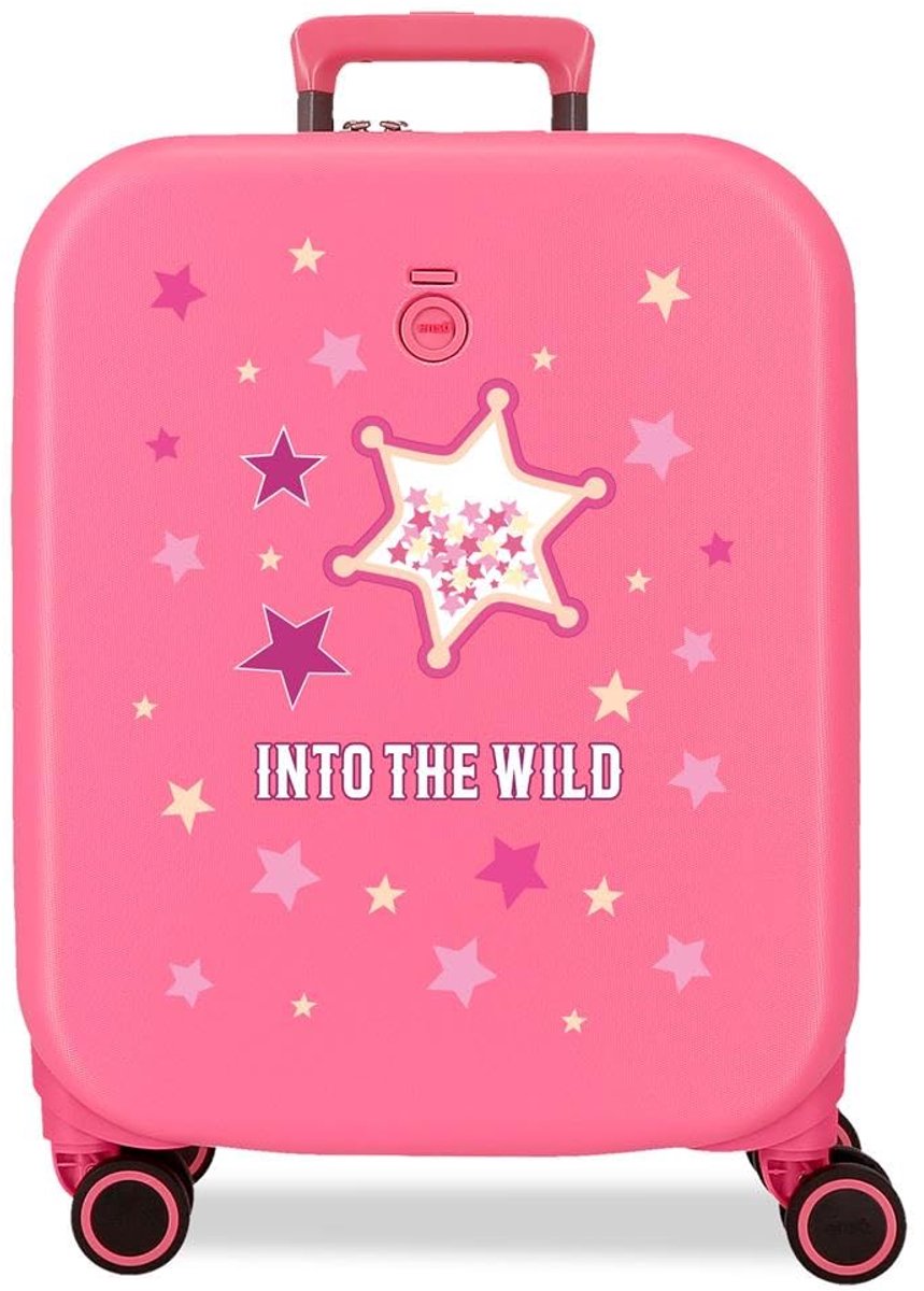 SnelShoppen - Enso Into The Wild Handbagage Koffer Roze 40x55x20 cm Hard ABS 37L Uitbreidbaar Lichtgewicht Bagage voor Reis en Vakantie