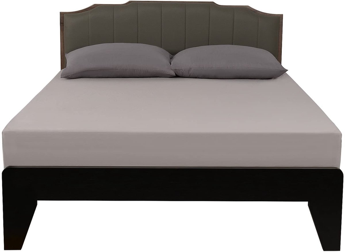 SnelShoppen - Hoeslaken 140 x 200 cm 100% Katoen, Zacht en Ademend met 300 Draadtelling, Grijs voor Comfortabel Slapen
