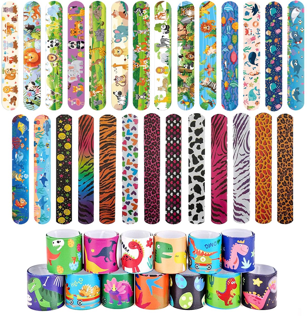 Dailygoods - Slap Armbandenset - 40 Stuks met Diverse Motieven voor Kinderen