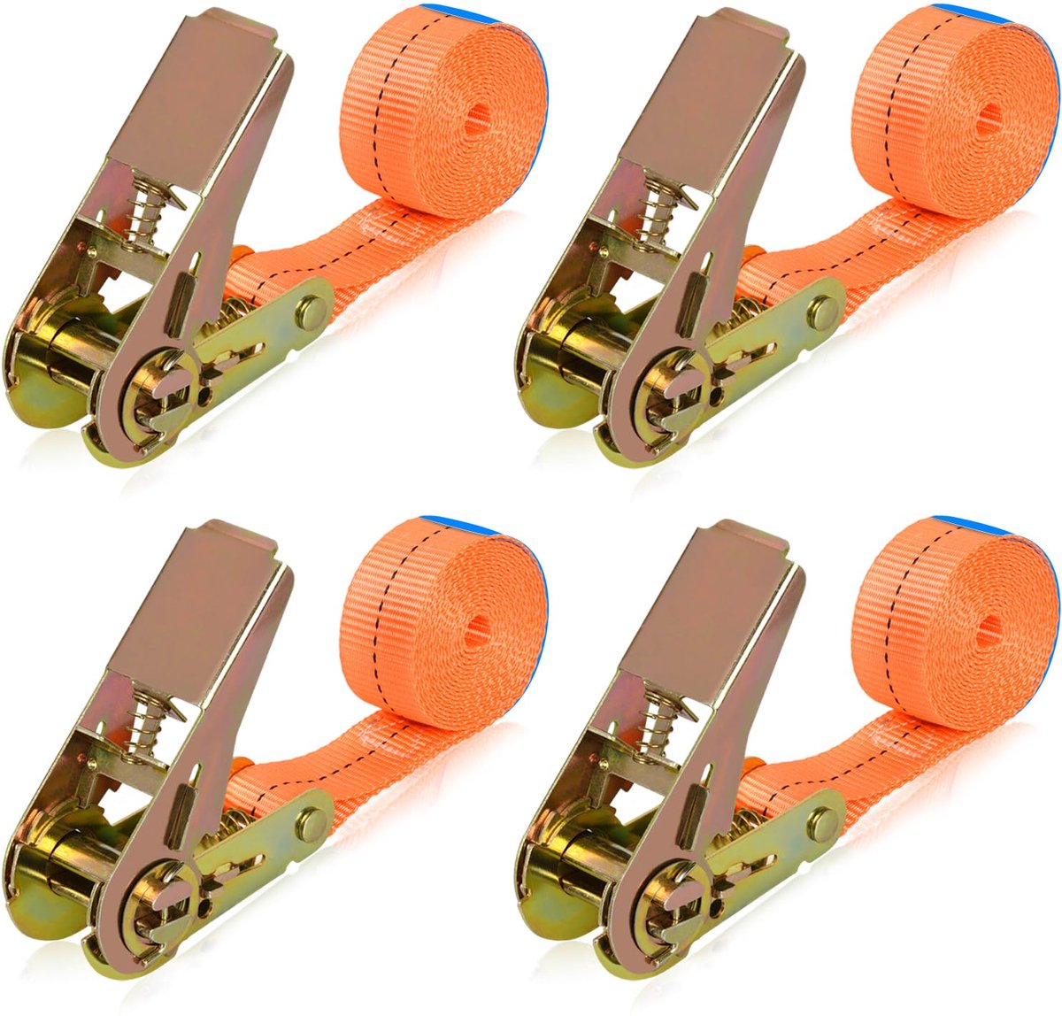 Dailygoods - Lashing Straps met Ratchet - 4 Stuks met 400 kg Laadcapaciteit - 2 m Lengte