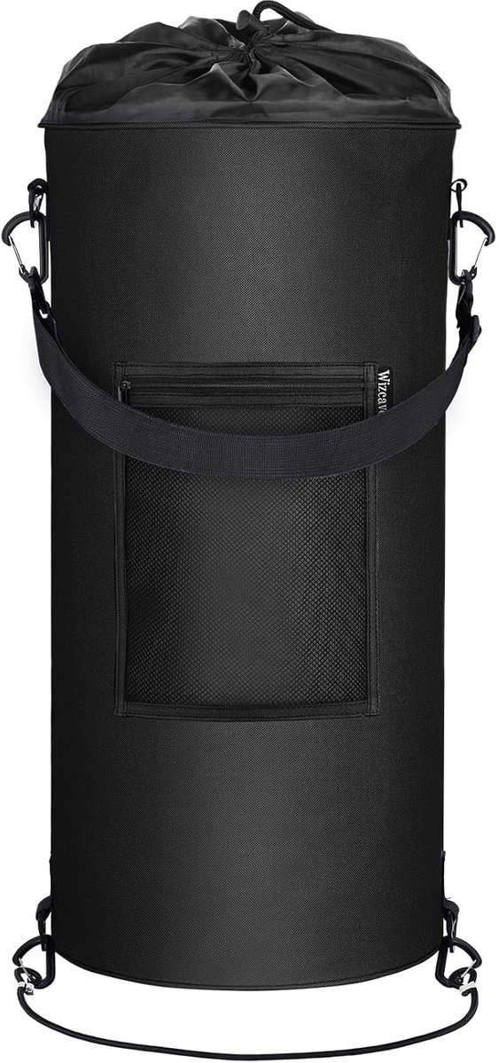 Bootafvalbak – Herbruikbare afvalbak voor boten, draagbaar opbergaccessoire voor pontonboten, lekvrije afvalzakhouder met clips (geschikt voor vuilniszakken van 38–49 liter); geschikt voor varen, kamperen, campers en kajaks – Klassiek zwart