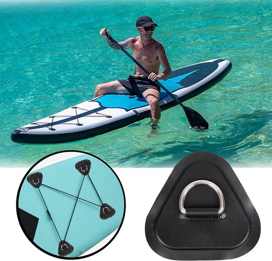 Reparatieset Paddle Board - PVC Patch Kit - Watersport Onderhoud - Roestvrijstalen D-ringen - 4-Delig - Zwart — afbeelding 5