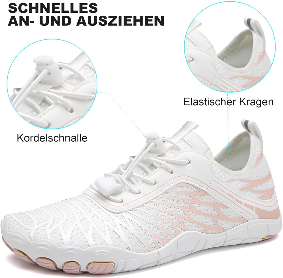 SnelShoppen - Unisex Blotevoetenschoenen, Sneldrogende Badschoenen, Lichtgewicht Waterschoenen, Antislip Trail- en Fitnessschoenen, Brede Teenbox, A09