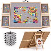 Lavievert Planche De Puzzle Inclinable 1500 Pièces – Support Et Housse 2 En 1, 6 Plateaux De Tri Colorés