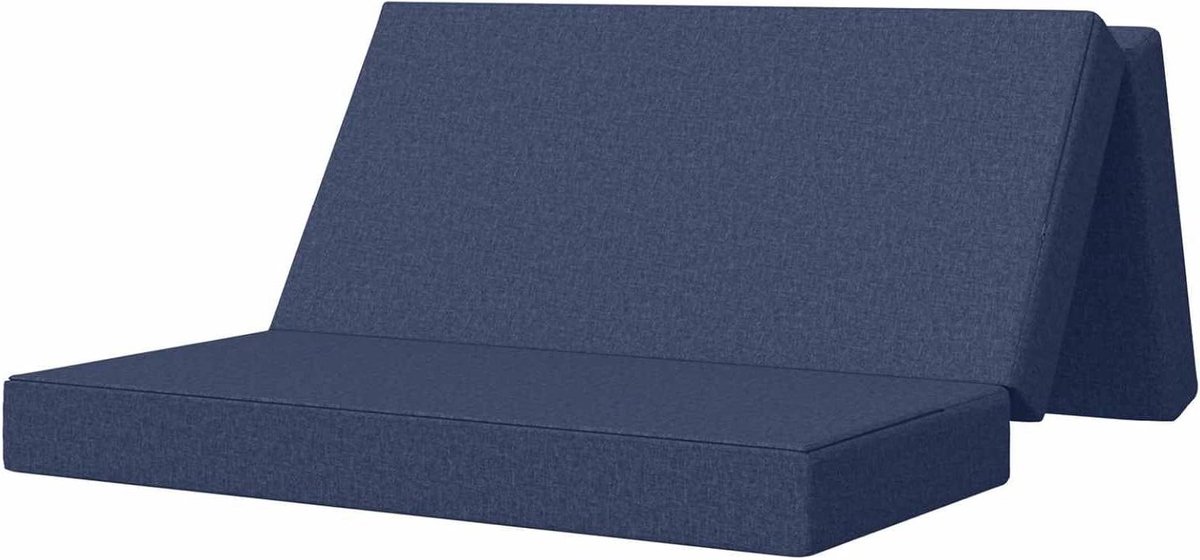 Vouwmatras - Slaapbank Matras - Gastvrij Ontvangen - Afneembare Overtrek - 160 cm - Blauw