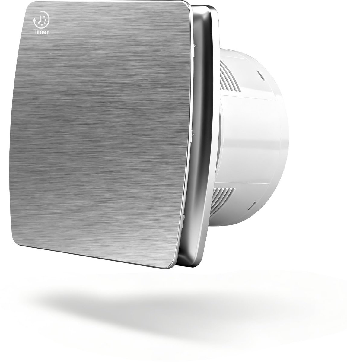SnelShoppen - Badkamerventilator 100 mm met timer - Stille ventilator voor badkamer, toiletten en keukens - Energiezuinig, eenvoudig te installeren, w