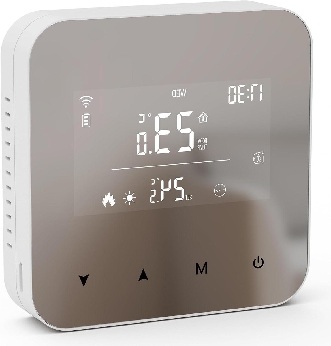 Slimme thermostaat - Digitale verwarmingscontroller - Energie besparen - 2-draads bekabeld - 86 x 86 x 20 CM - Grijs