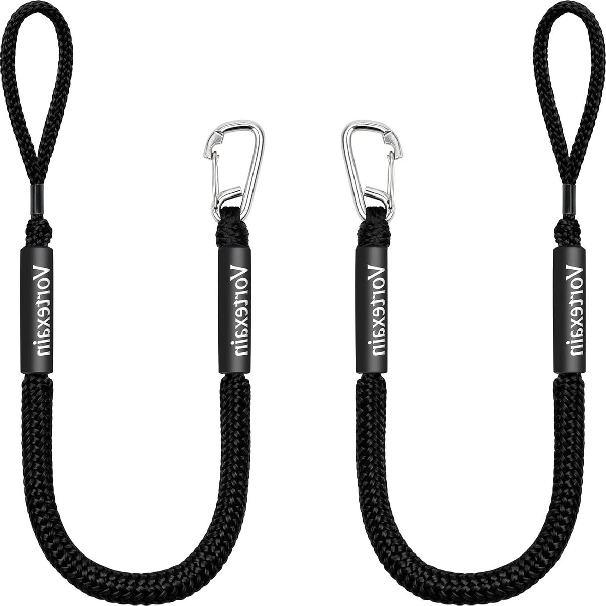Bungee Docklijn - Aanmeertouw Boot - Veilig Afmeren - Schokabsorberend - 2 stuks 1.8m - Zwart