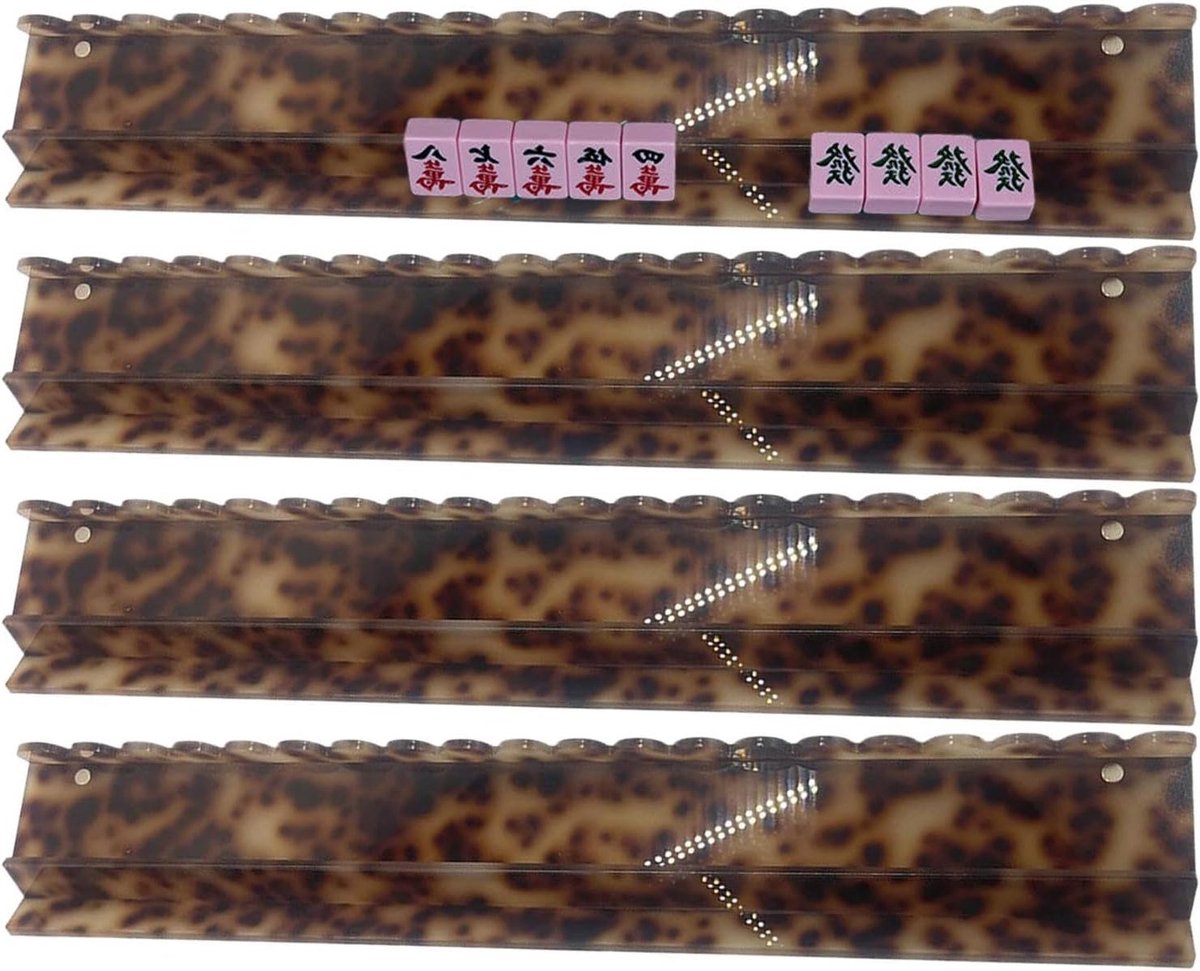 Mahjong Tegelrek - Met Pushers - Spelplezier Verhogend - Magnetisch Antislip - Set van 4 - Acryl