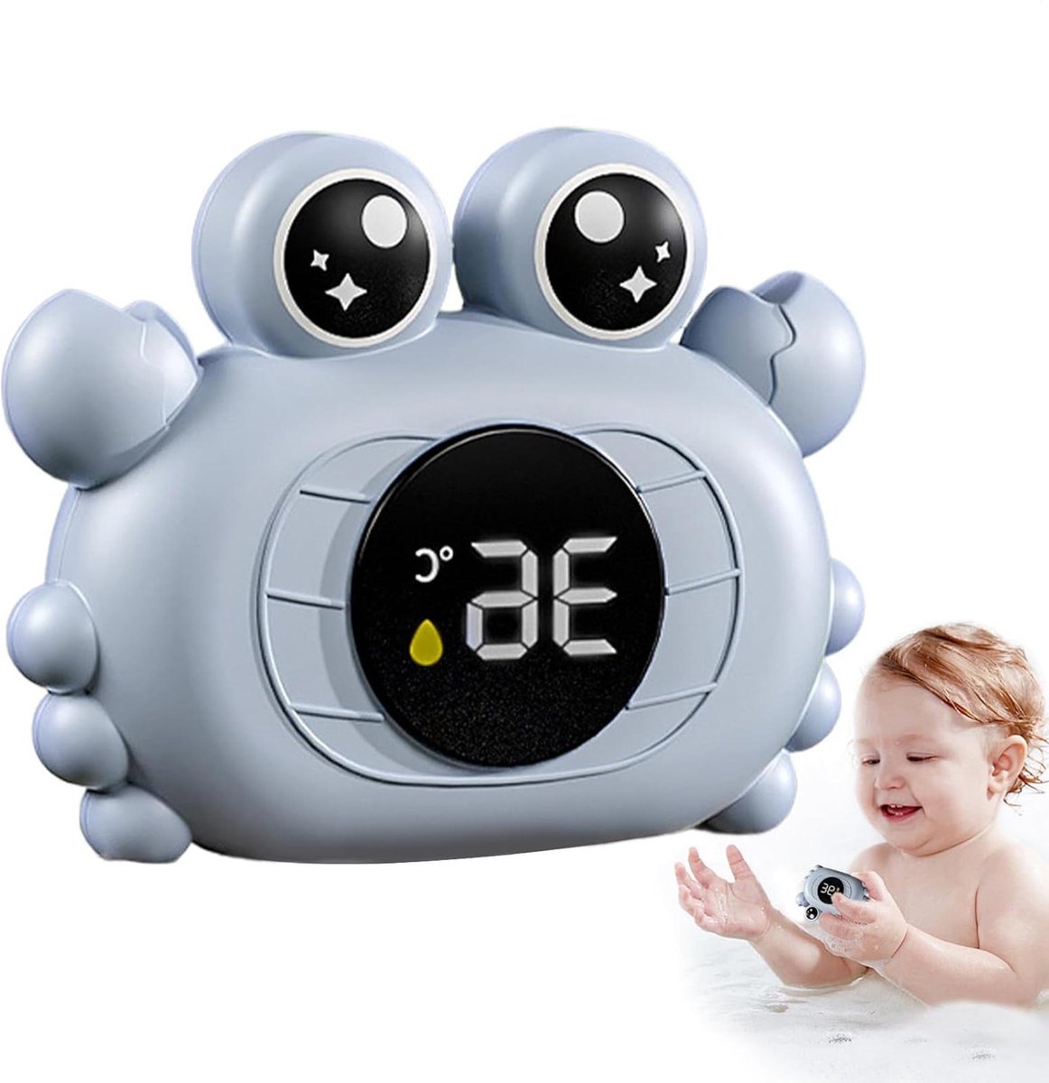 Baby Badthermometer - Bad Speelgoed - Veilig Baden - Interactief Dierontwerp - 12 x 12 x 5 cm - Krab