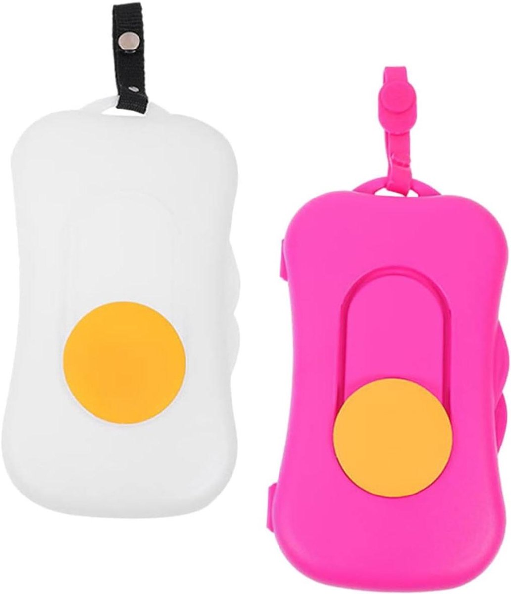 Draagbare Doekjesdispenser - Servettendoos Reizen - Onderweg Hygiëne - Gemakkelijk Te Openen - 22 x 12.5 x 3 cm