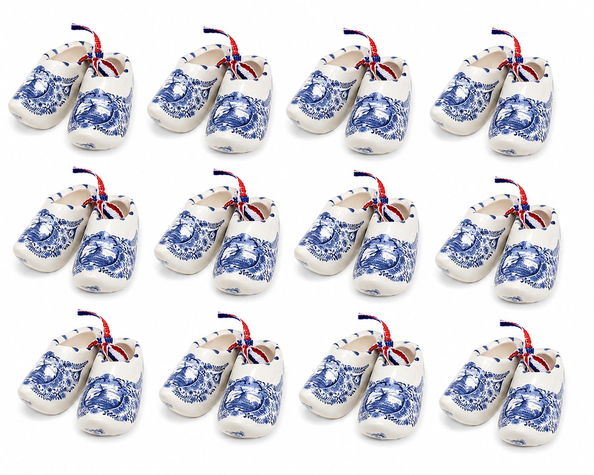 Matix - 12 paar klompjes van 5 cm - Delfts Blauw Porselein