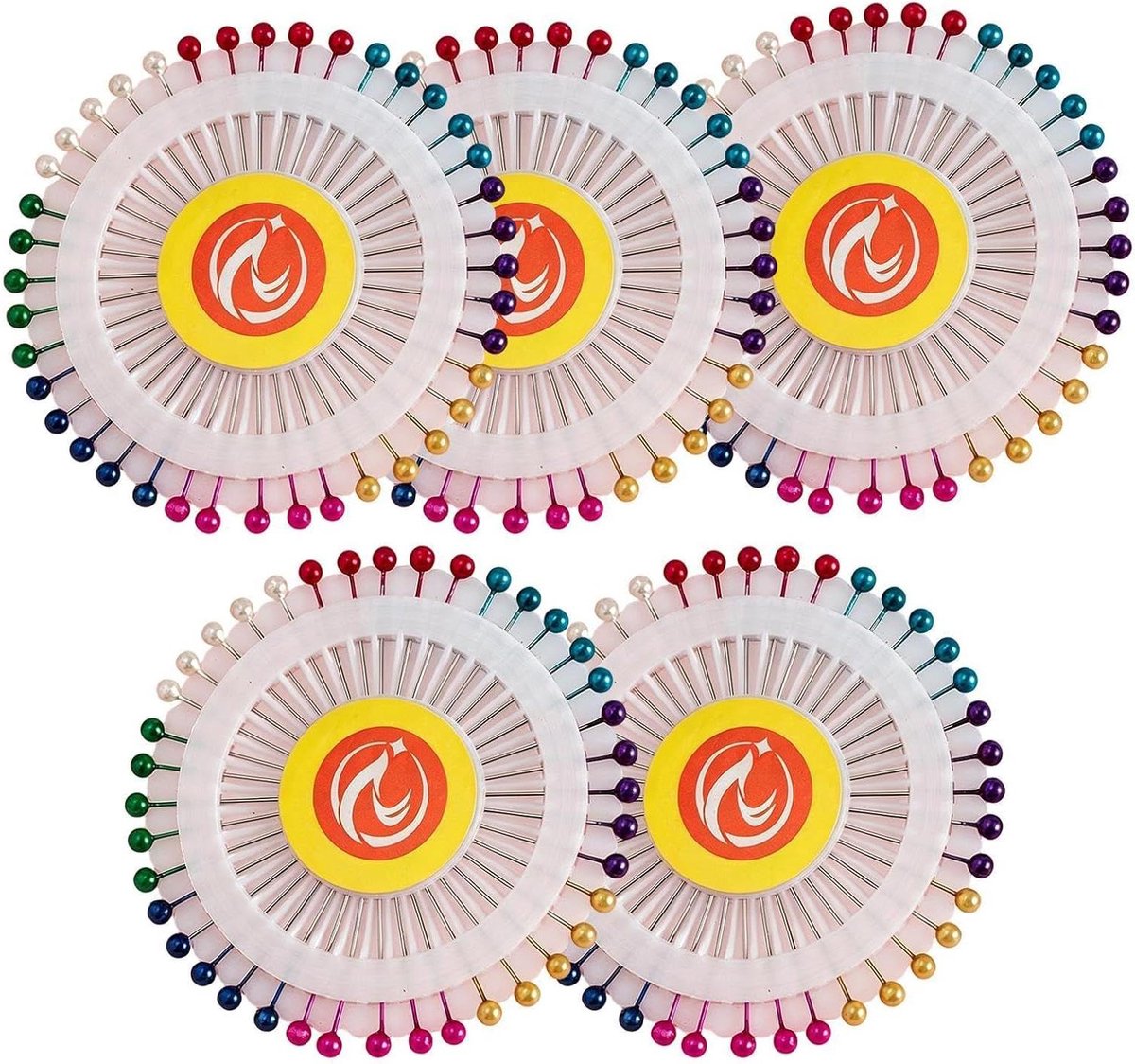 Rechte Spelden - Quiltspelden Parelkoppen - Kleding Maken - Gekleurde Parelkoppen - 200 Stuks - Multicolor