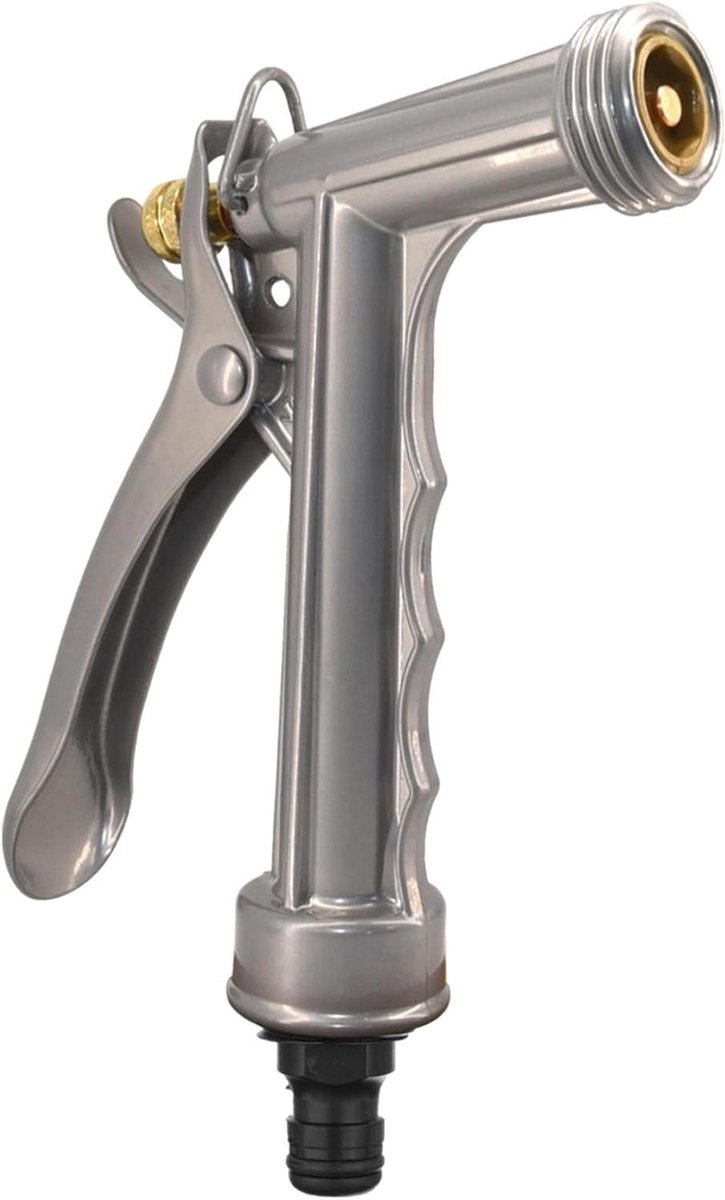 Slangmondstuk Metaal - Sproeier Tuinslang - Tuinieren Water Geven - Instelbare Sproeimodus - 13.5 cm - Zilver