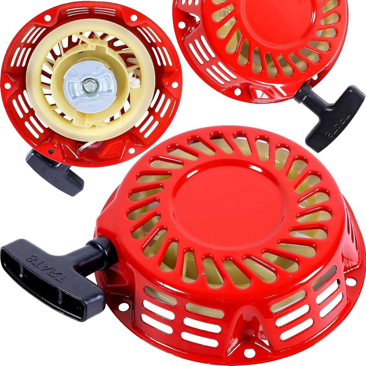 Trekkoorstarter Trilplaat - Startkabel Starter Touw - Trilplaat Starten - Sterk Metalen Ontwerp - 175 mm Diameter - Zwart