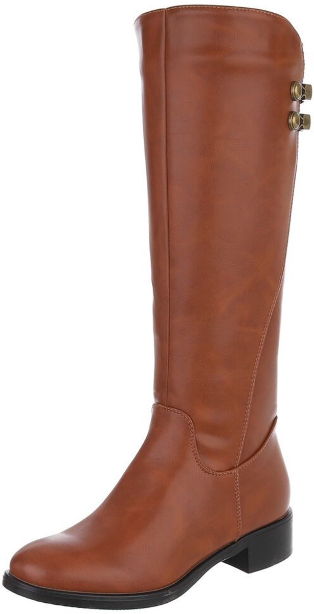 Hoge laarzen - blokhak en gespdetail - dames Mt:36