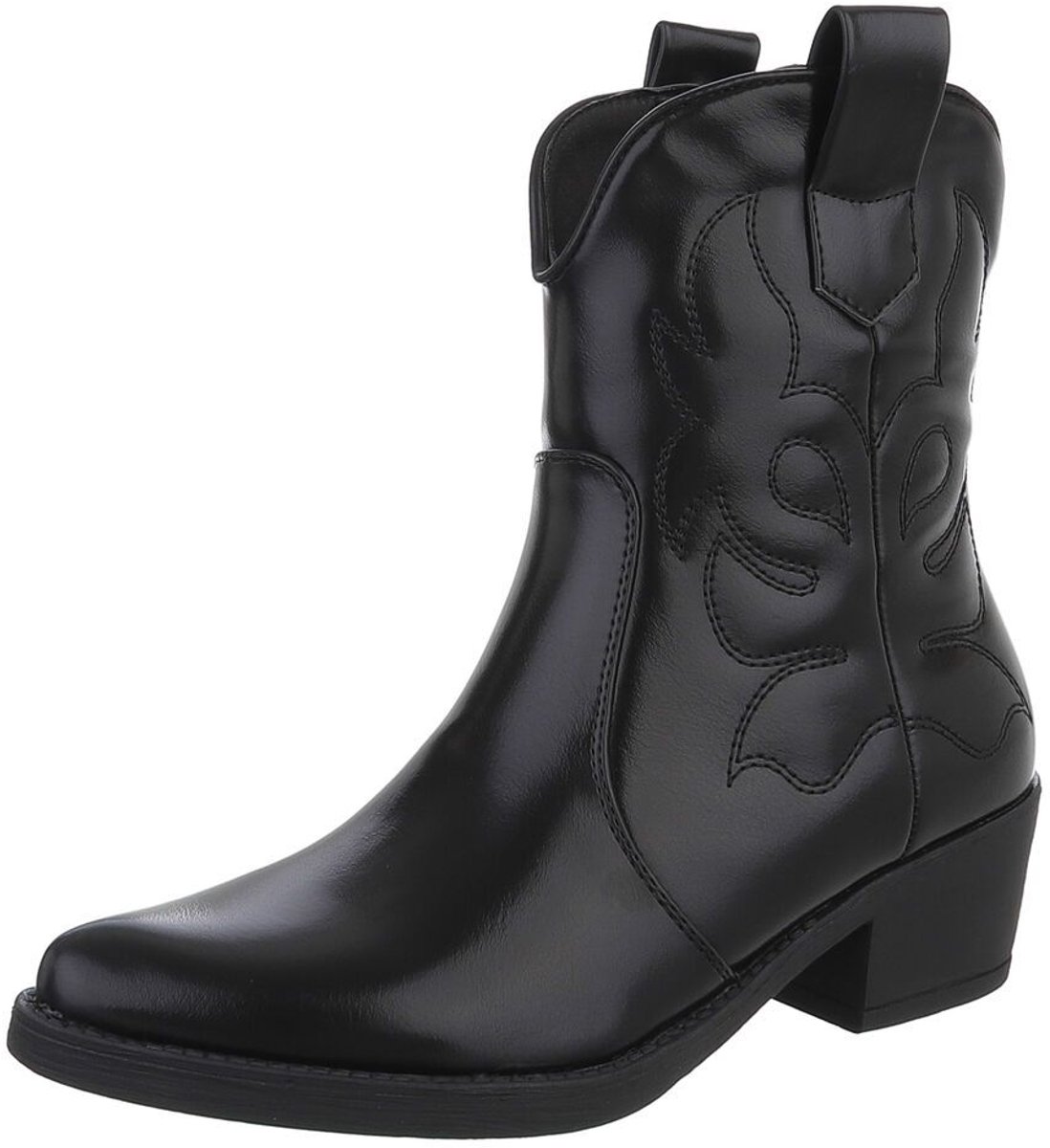 Cowboylaars - Blokhak en stikseldetails - Dames Mt:37