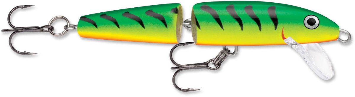SnelShoppen - Jointed Visaas 9 cm - Balsahout Visaccessoires - Zoetwater Spinaas - Loopdiepte 1,5-2,1 m - Firetiger Kleur - Perfect voor Vissen en Out