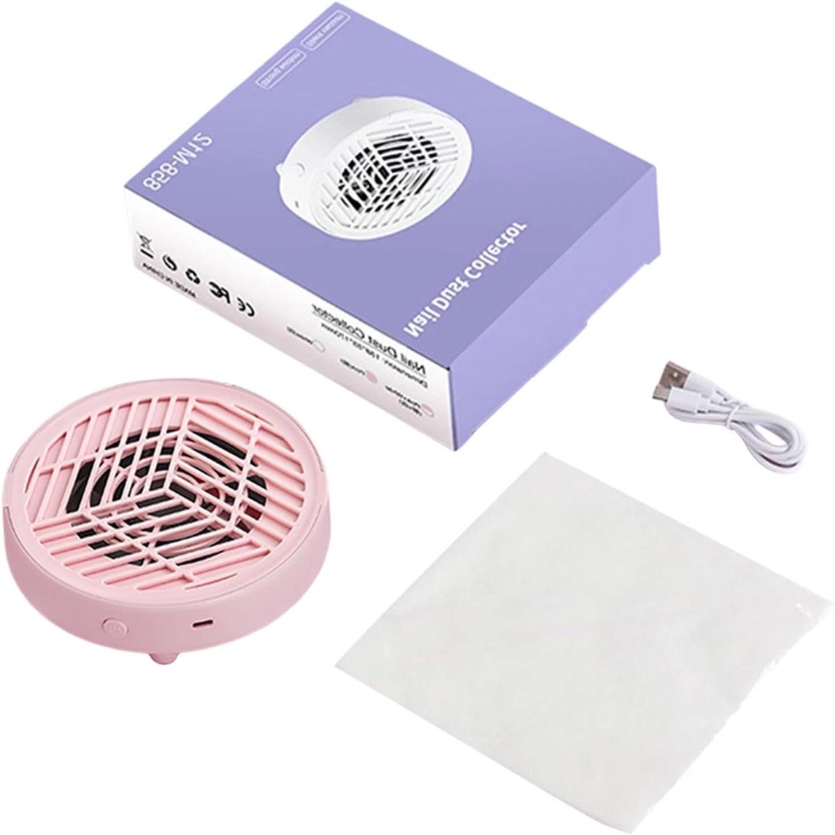 Nagel Stofzuiger - Nagelstof Collector - Manicure Stof Afzuigen - Stille Werking - 15 cm - Wit