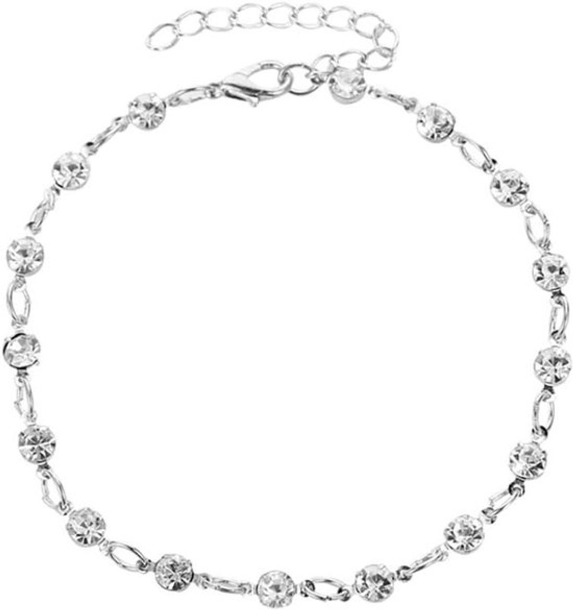 Verstelbare enkelarmband met circulaire kristallen - Zomerse strand enkelband voor dames en meiden