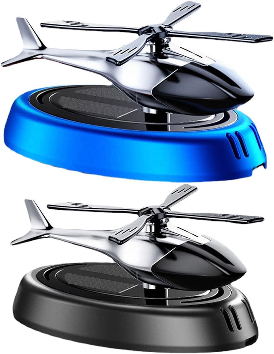 Helikopter Luchtverfrisser - Auto Aromatherapie - Auto Interieur - Zonne-energie Aangedreven - 11 x 6 cm - Grijs