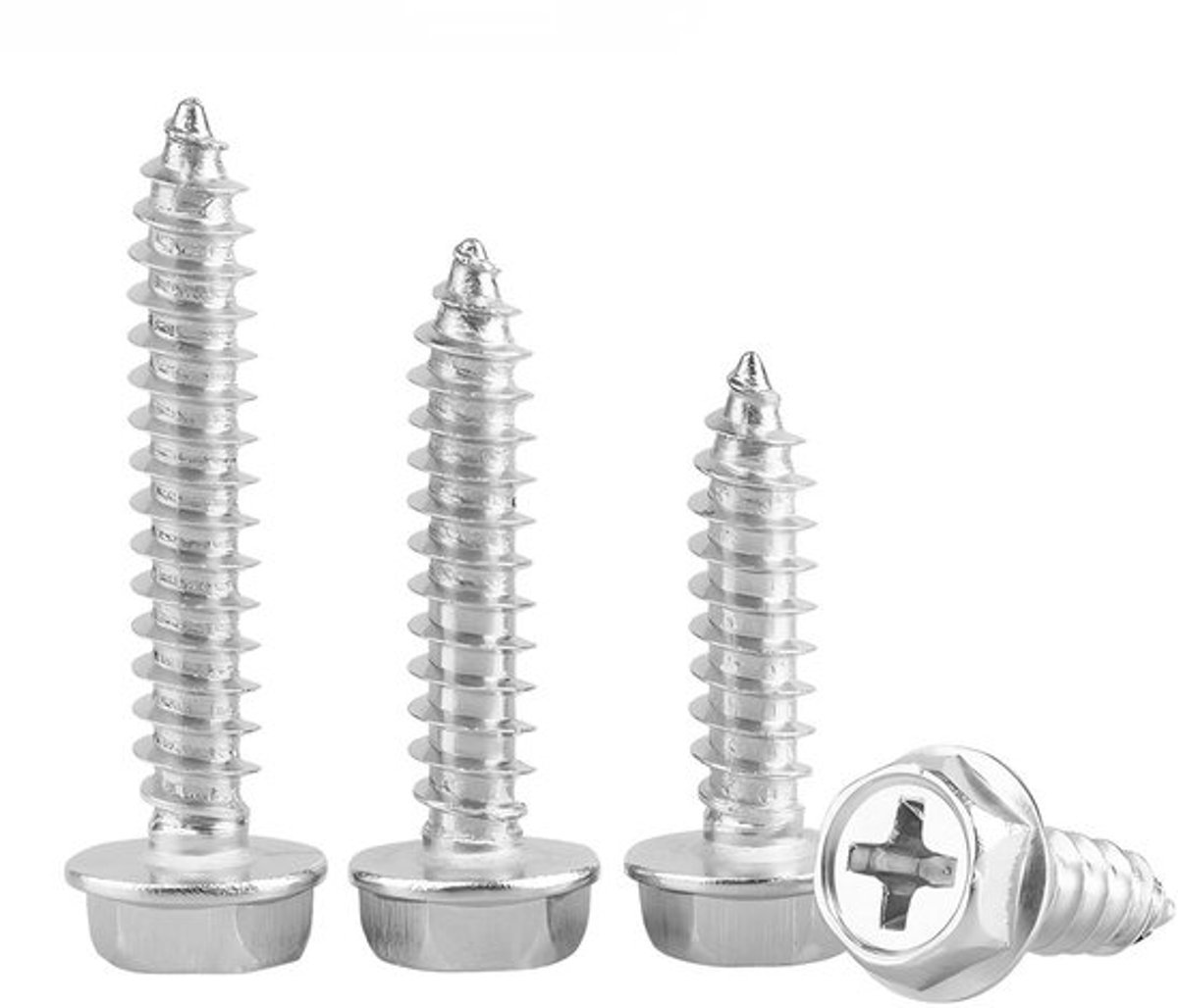 Zelftappende zeskantschroeven (20 stuks) - Roestvrij staal - M3 x 8 mm - Voor kunststof en gipsplaten