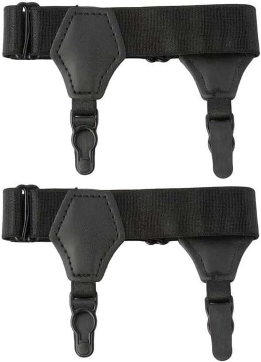 1 paar herensokken met verstelbare bandjes, nylon zwart - comfortabel en elegant - verstelbare lengte en breedte - geschikt voor alle gelegenheden