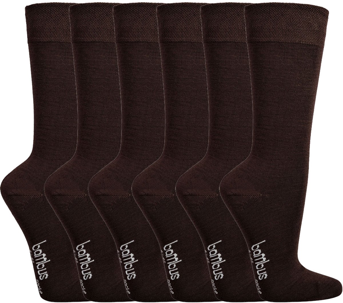 12 Paar Socks4fun Sokken - Bamboe - Zonder Knellende Boord - Bruin Beige