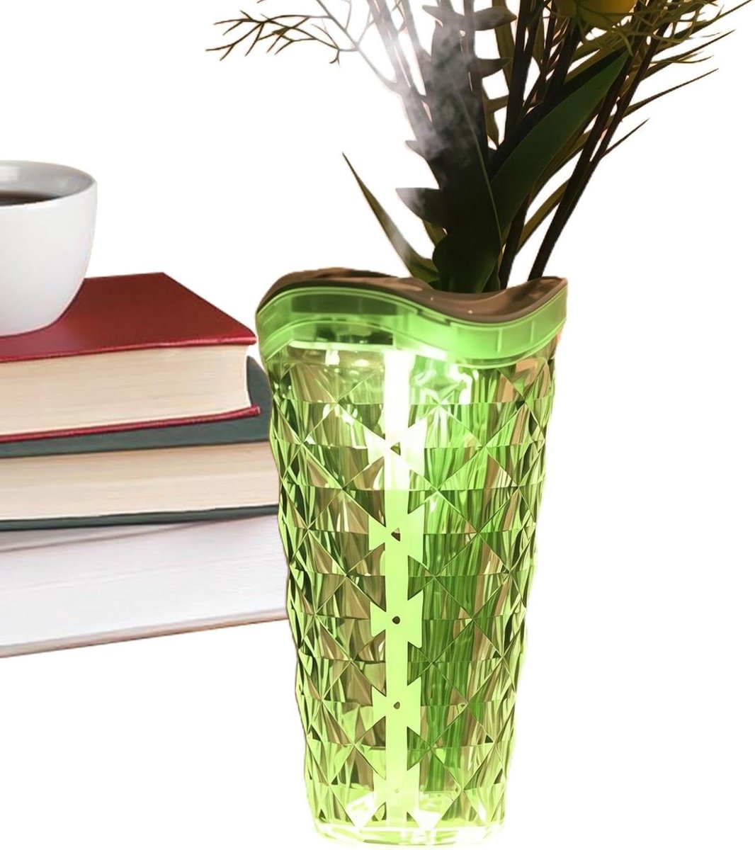 Luchtbevochtiger Vaas - Tafeldecor Luchtbevochtiger - Verbeteren Luchtkwaliteit - Stille Werking 30 dB - 232H cm - Wit