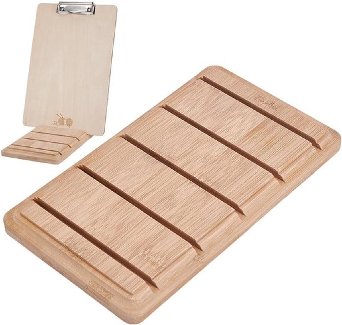 Houten Klembord Houder 240x140x18.5mm - Bamboe Kleur - Documenten - Kantoor - Klas Tafelblad Display
