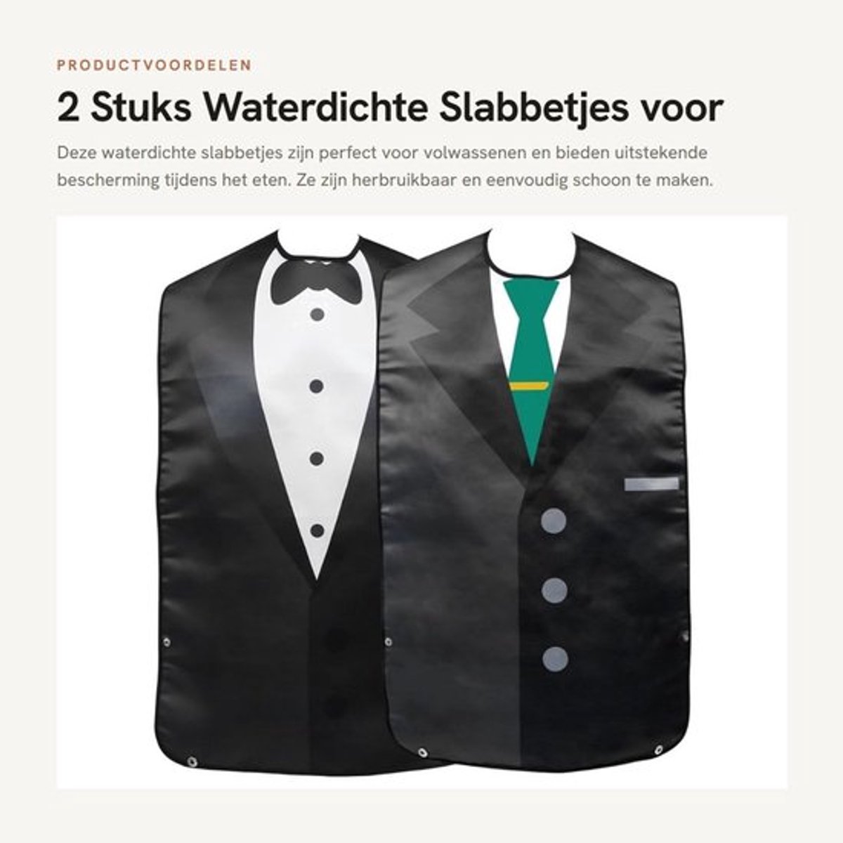 Slabbetjes Volwassen - Waterdicht - Herbruikbaar - Zacht/Glad - Bescherming tegen Vlekken - Ideaal voor Dextriteit Problemen - Eetschort