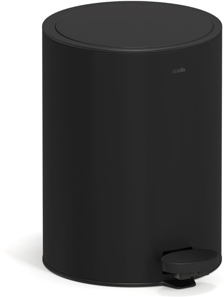 SnelShoppen - Pedal Bin 3 Liters RVS Zwart, Soft Close Mechanisme, Stil Sluitend, Met Binnenemmer, Afvalbak voor Badkamer en Keuken