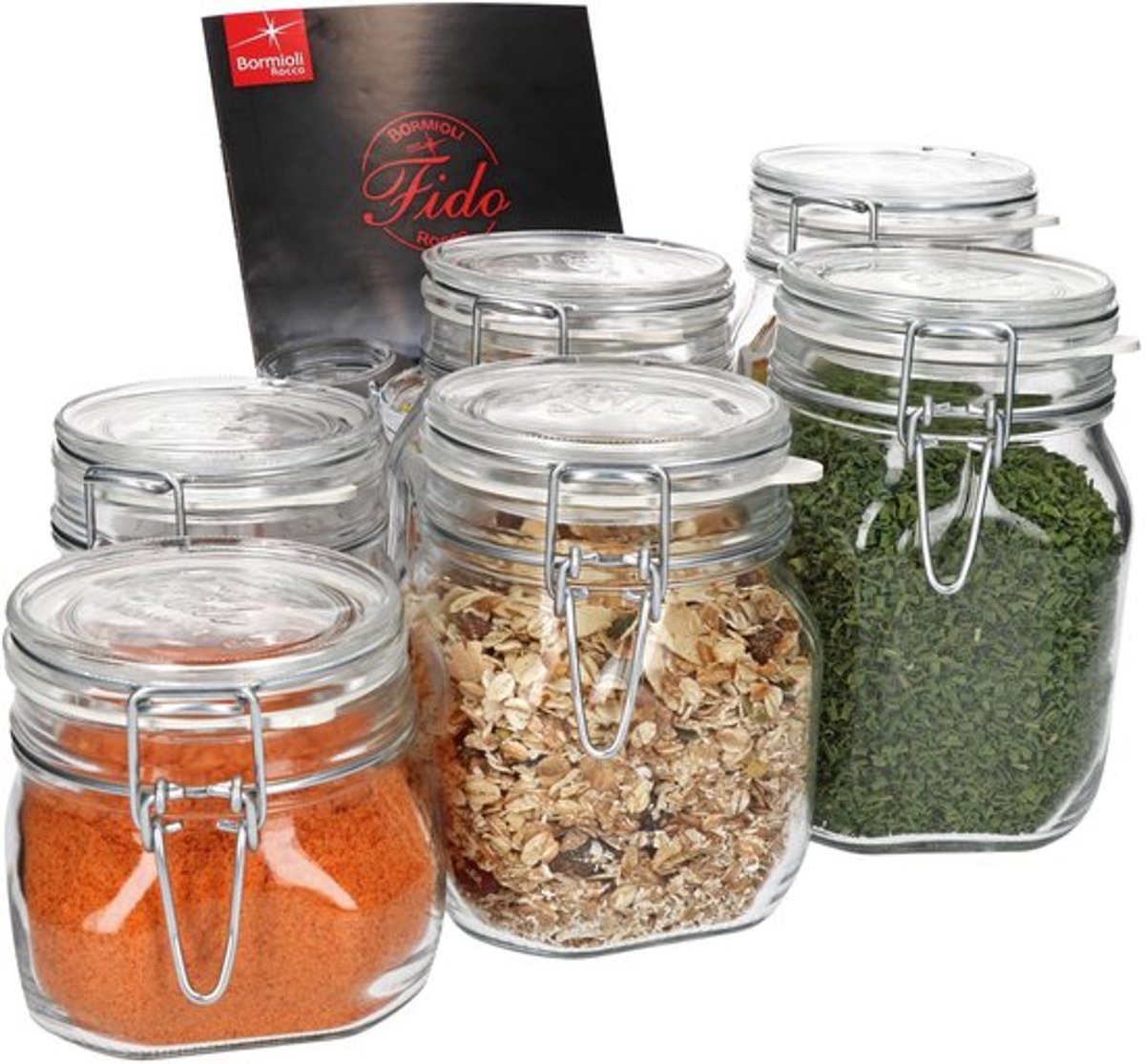 Bormioli Rocco 6-delige Set Draadbeugelglas - Weckpotten met Beugelsluiting