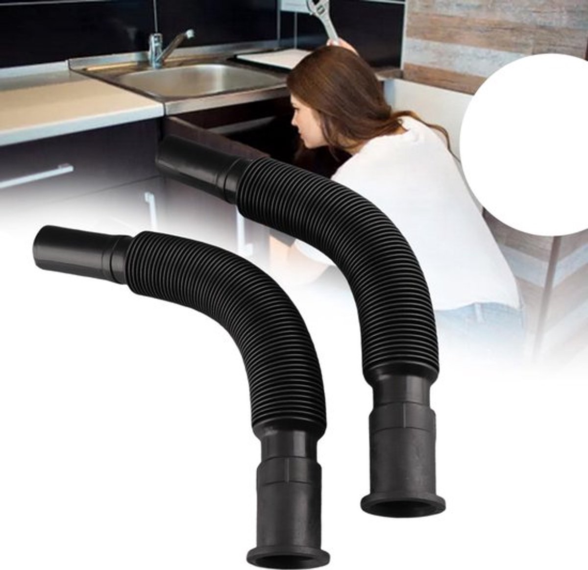 Afvoerpijp 2 Stuks - Flexibele Wastafel Afvoer - Verstelbare PVC Pijp - Universele Keuken/Badhuis Slang - Hoogwaardige Sanitairaccessoires - Lange Levensduur - Afvoerbuis