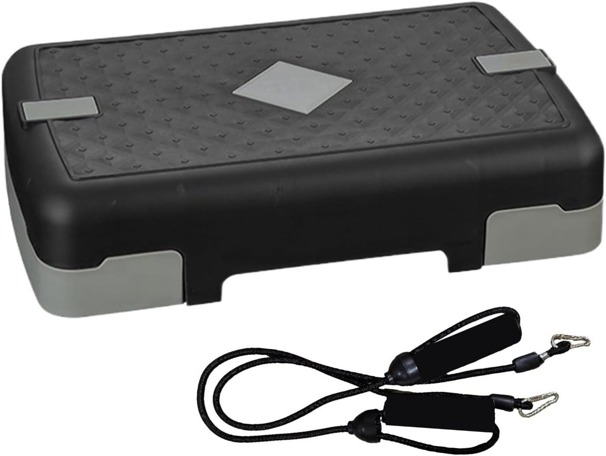 Fitness Step - Aerobics Stepper Verhoging - Thuis Trainen - Antislip Oppervlak - 45 x 29 x 10 cm - Grijs