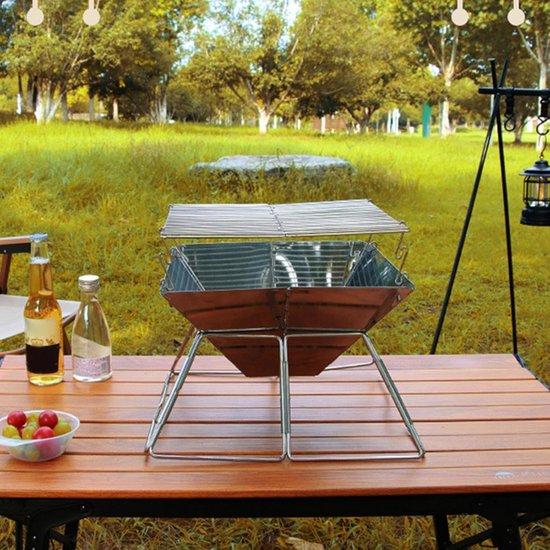 Campingfornuis Roestvrij Staal - Draagbaar Gasfornuis - Buiten Koken - In Hoogte Verstelbaar - 34 x 34 x 275 cm van Campingfornuis — afbeelding 2
