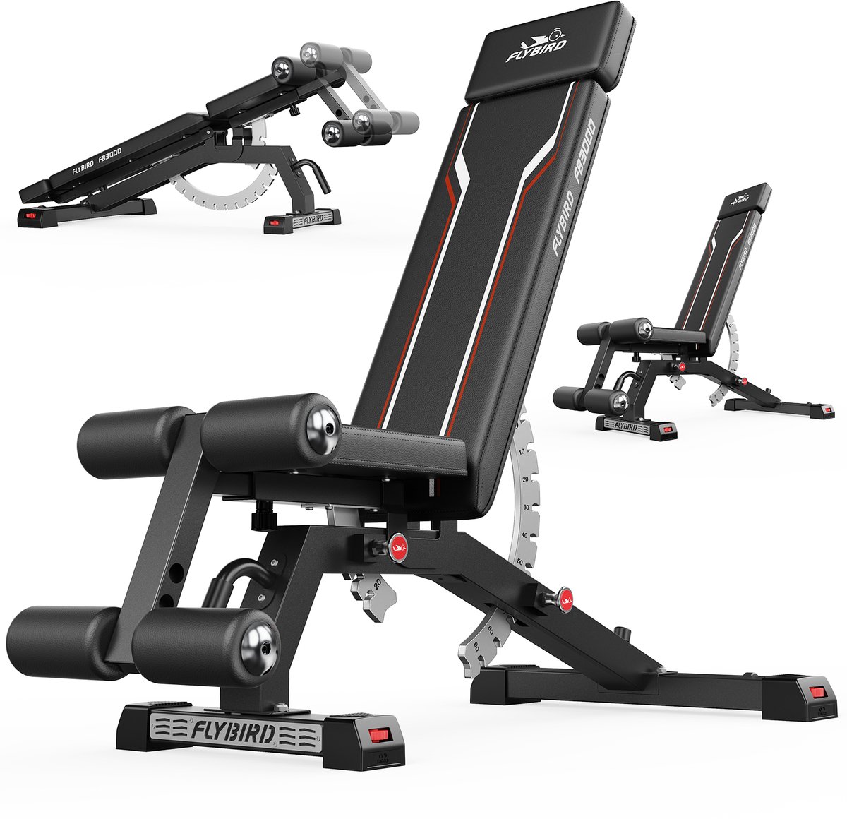 FLYBIRD FB-2000 - Haltersbank - 544 kg draagvermogen - 15 hoeken verstelbaar - Opvouwbare thuisfitness