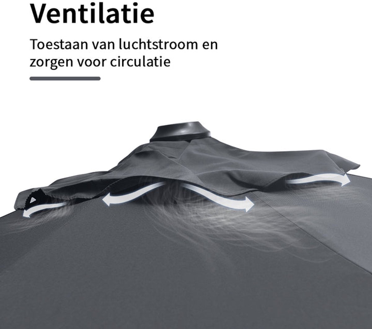 Purple Leaf Zweefparasol 270x270 cm - Grijs