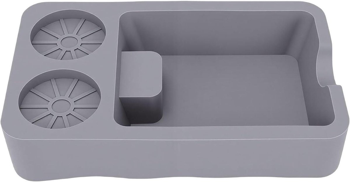 Koffieklopbox - Tamp Station - Espresso Bereiden - Antislip Siliconen - 25 x 15 cm - Grijs