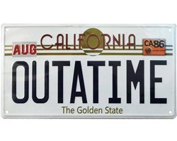 FaNaTtik Back To The Future Metal Sign ´Outatime´ DeLorean License Plate Tin signs