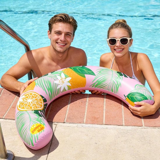 Zwembad Drijvers - Opblaasbaar Vlot - Water Ontspanning - Ergonomisch Ontwerp - 75x50cm - Roze — afbeelding 3
