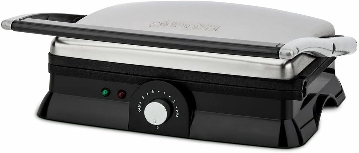 Elektrische Tafelgrill Contactgrill Binnen Gezellig Grillen Verstelbare Hoogte 297 x 23 cm Zilver