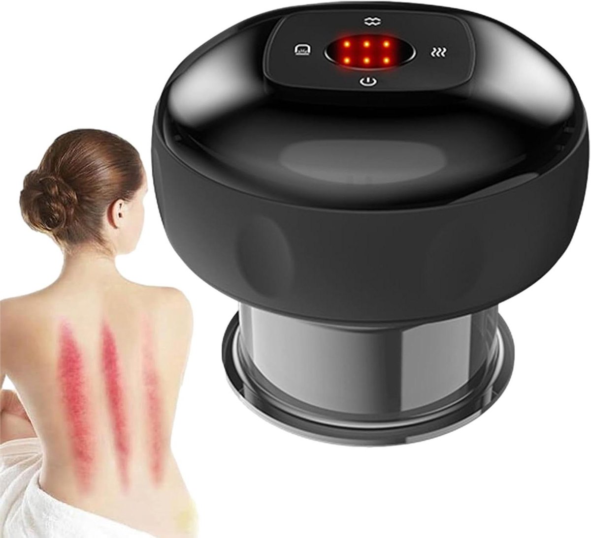 Elektrisch cupping massageapparaat - Cellulitis stimulator Schraper - Spierontspanning - Intelligente aanpassing - 20 minuten timer - Rood